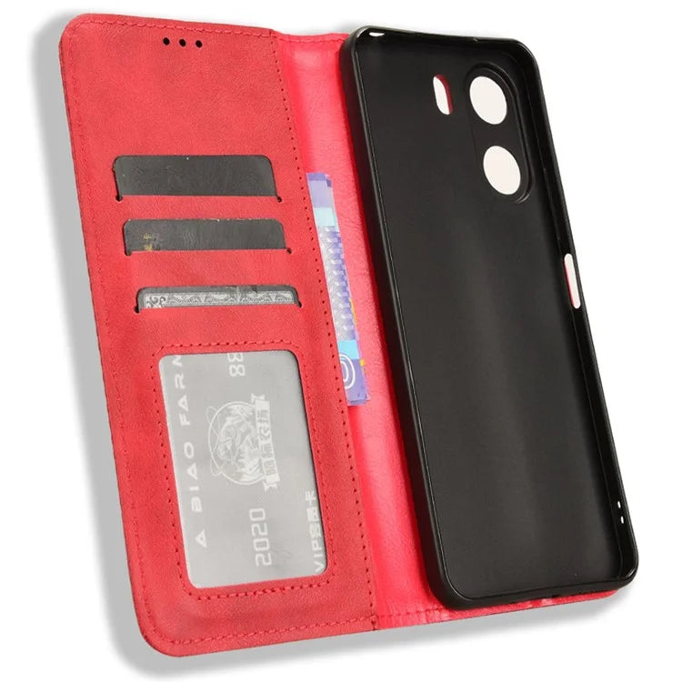 For Xiaomi Redmi 13C / Poco C65 4G Case Retro Phone Cover with Wallet Stand