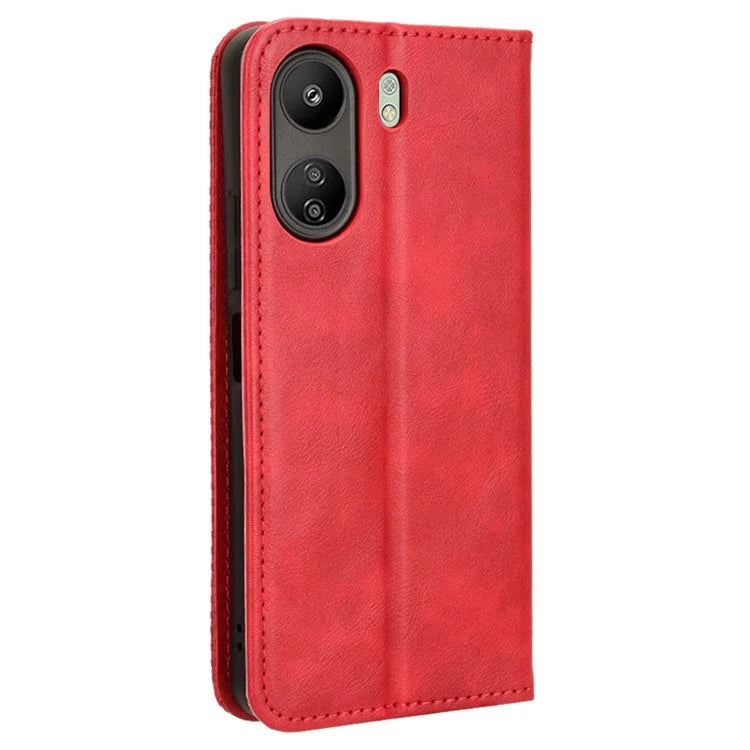 For Xiaomi Redmi 13C / Poco C65 4G Case Retro Phone Cover with Wallet Stand