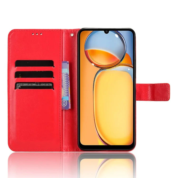 For Xiaomi Redmi 13C / Poco C65 4G Case Leather Wallet Phone Stand Cover