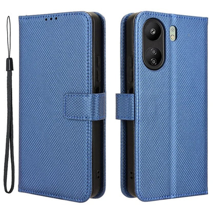 For Xiaomi Redmi 13C / Poco C65 4G Case Diamond Texture Leather Wallet Phone Cover