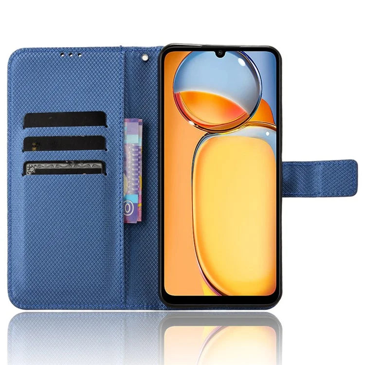 For Xiaomi Redmi 13C / Poco C65 4G Case Diamond Texture Leather Wallet Phone Cover
