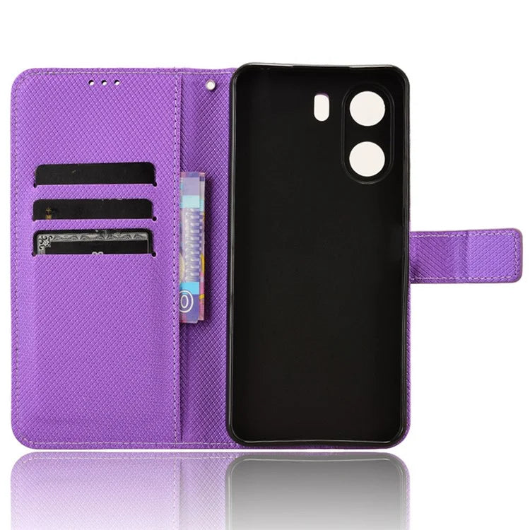 For Xiaomi Redmi 13C / Poco C65 4G Case Diamond Texture Leather Wallet Phone Cover