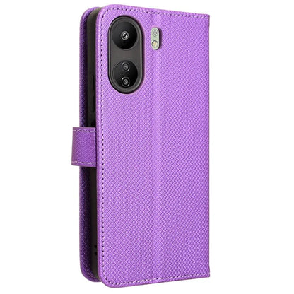 For Xiaomi Redmi 13C / Poco C65 4G Case Diamond Texture Leather Wallet Phone Cover