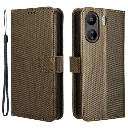 For Xiaomi Redmi 13C / Poco C65 4G Case Diamond Texture Leather Wallet Phone Cover