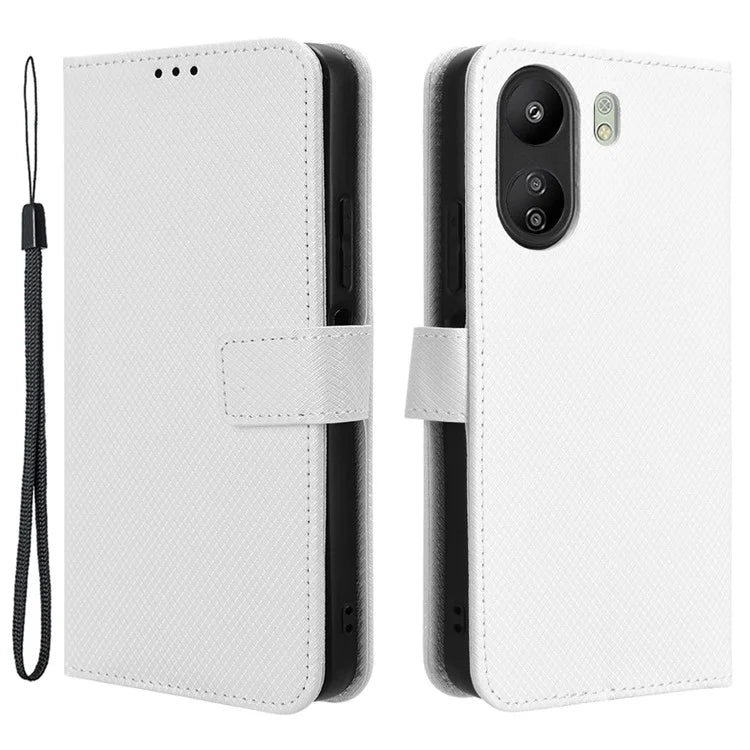 For Xiaomi Redmi 13C / Poco C65 4G Case Diamond Texture Leather Wallet Phone Cover