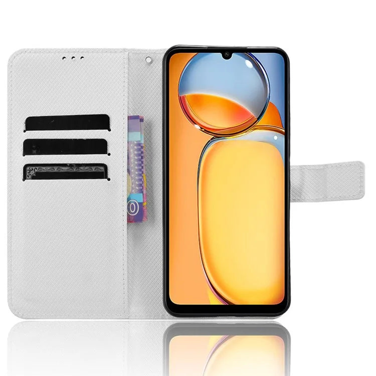 For Xiaomi Redmi 13C / Poco C65 4G Case Diamond Texture Leather Wallet Phone Cover