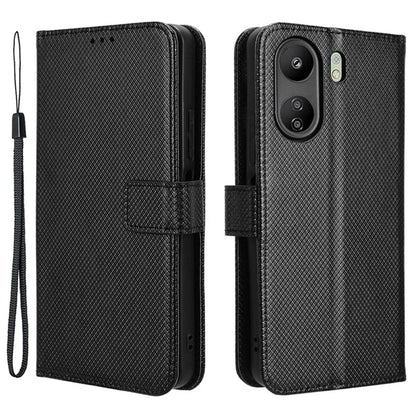 For Xiaomi Redmi 13C / Poco C65 4G Case Diamond Texture Leather Wallet Phone Cover
