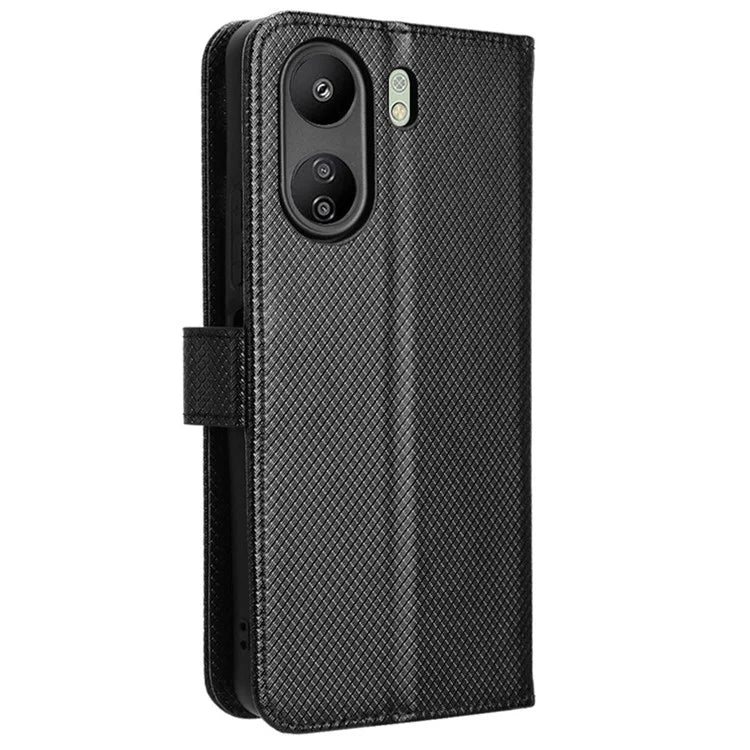 For Xiaomi Redmi 13C / Poco C65 4G Case Diamond Texture Leather Wallet Phone Cover
