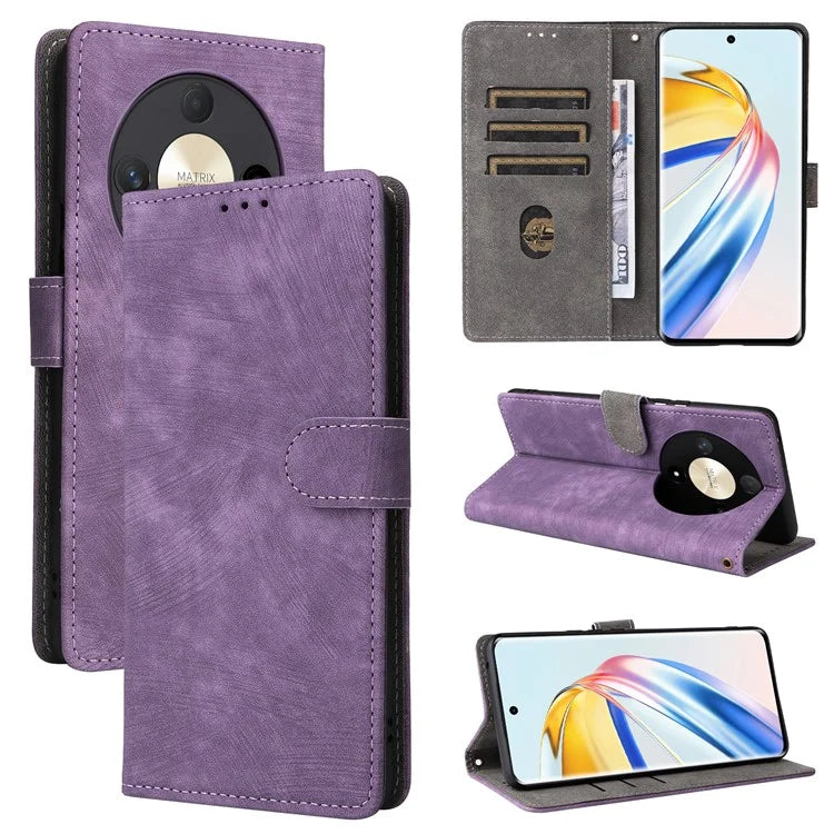 For Honor Magic6 Lite 5G / X9b 5G / X50 Case RFID Blocking Leather Wallet Phone Protection Cover with Strap