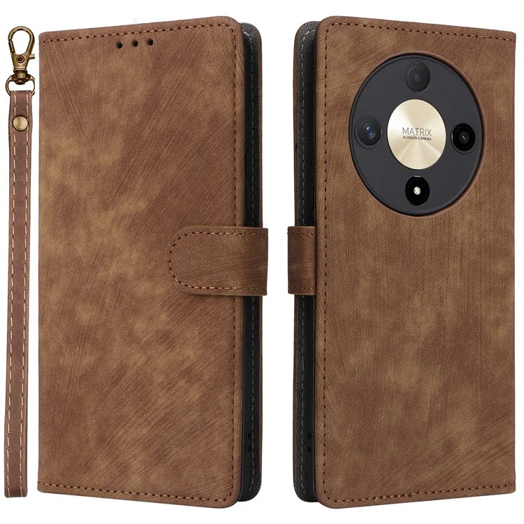 For Honor Magic6 Lite 5G / X9b 5G / X50 Case RFID Blocking Leather Wallet Phone Protection Cover with Strap