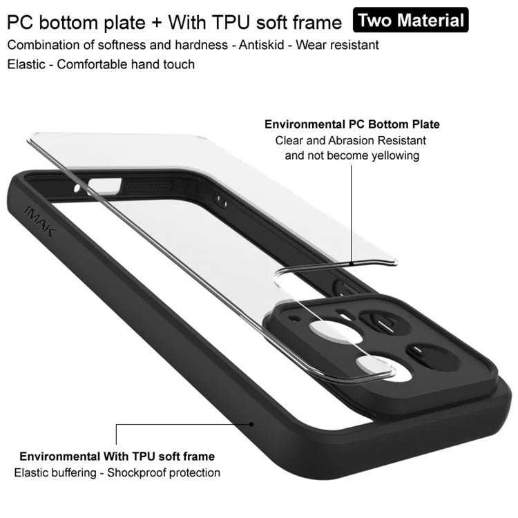 IMAK UX-9A Series for Xiaomi 14 Smartphone Case Shockproof TPU + PC Clear Phone Cover
