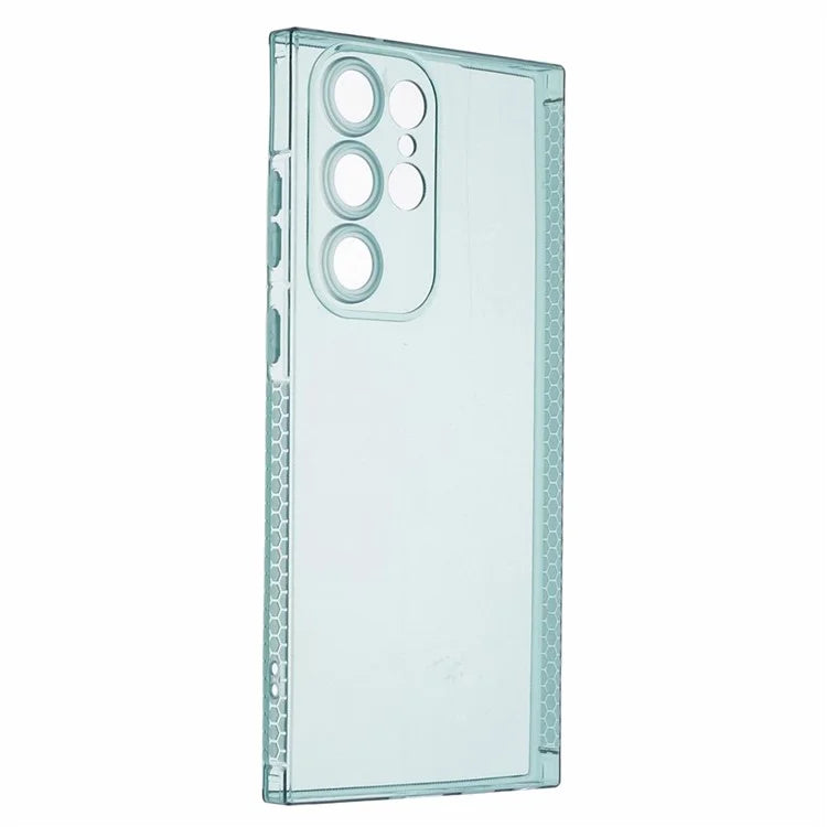 XLT Series For Samsung Galaxy S22 Ultra 5G TPU Case Straight Edge Anti-slip Phone Cover Army Green
