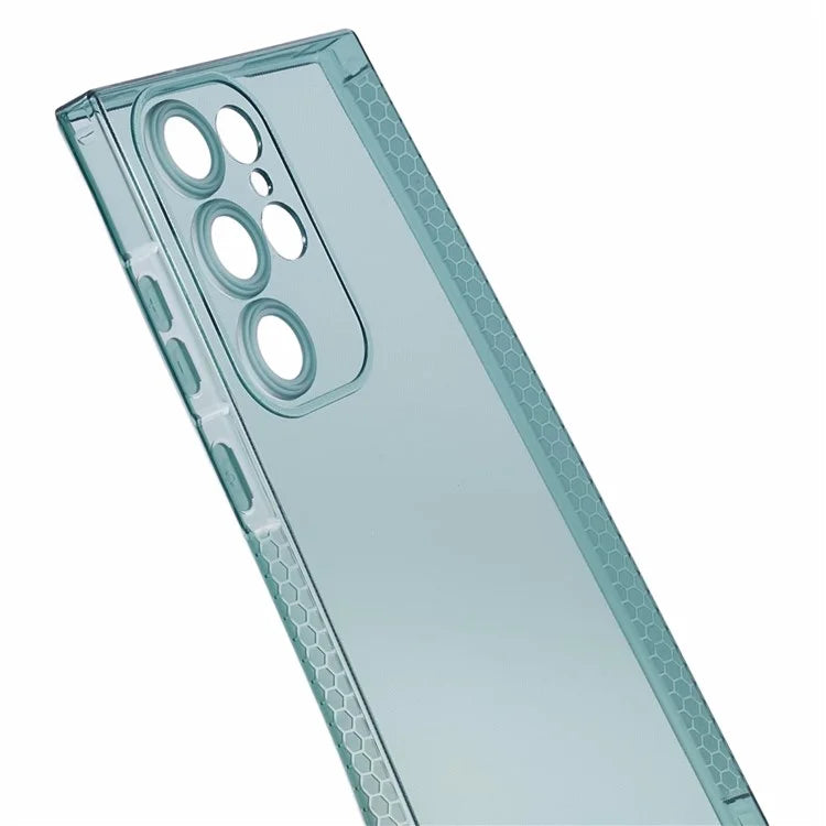 XLT Series For Samsung Galaxy S22 Ultra 5G TPU Case Straight Edge Anti-slip Phone Cover Army Green