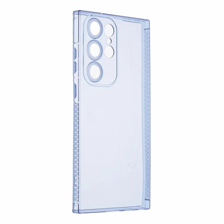 XLT Series For Samsung Galaxy S22 Ultra 5G TPU Case Straight Edge Anti-slip Phone Cover Blue