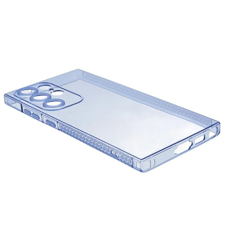 XLT Series For Samsung Galaxy S22 Ultra 5G TPU Case Straight Edge Anti-slip Phone Cover Blue