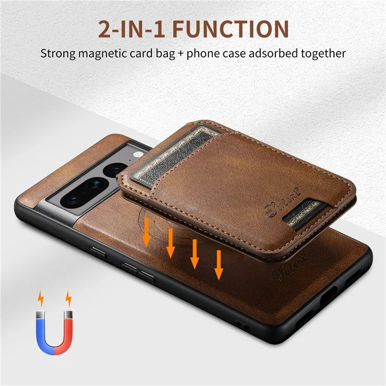 SUTENI H15 For Google Pixel 7 Pro 5G Case Card Holder Detachable Magnetic Back Phone Cover