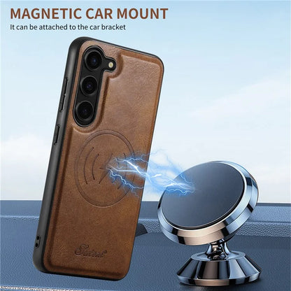 SUTENI H15 For Samsung Galaxy S23+ Phone Case Detachable Card Holder Cover with Kickstand