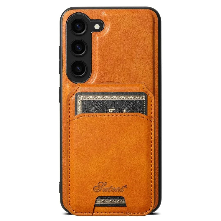 SUTENI H15 For Samsung Galaxy S23+ Phone Case Detachable Card Holder Cover with Kickstand