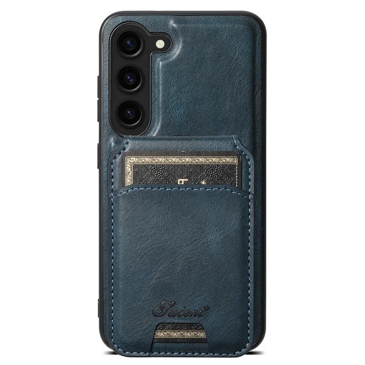SUTENI H15 For Samsung Galaxy S23+ Phone Case Detachable Card Holder Cover with Kickstand