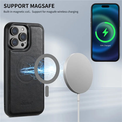 SUTENI H15 For iPhone 15 Pro Phone Case Compatible with MagSafe Detachable Card Holder Cover
