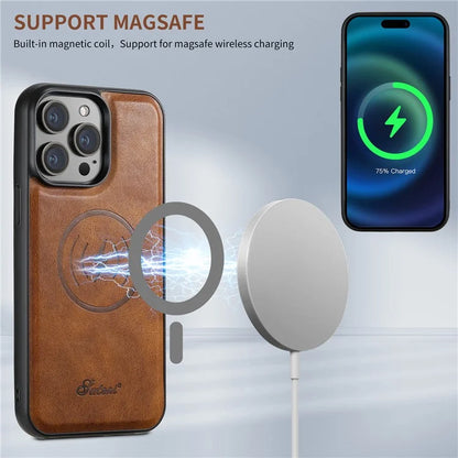 SUTENI H15 For iPhone 15 Pro Phone Case Compatible with MagSafe Detachable Card Holder Cover