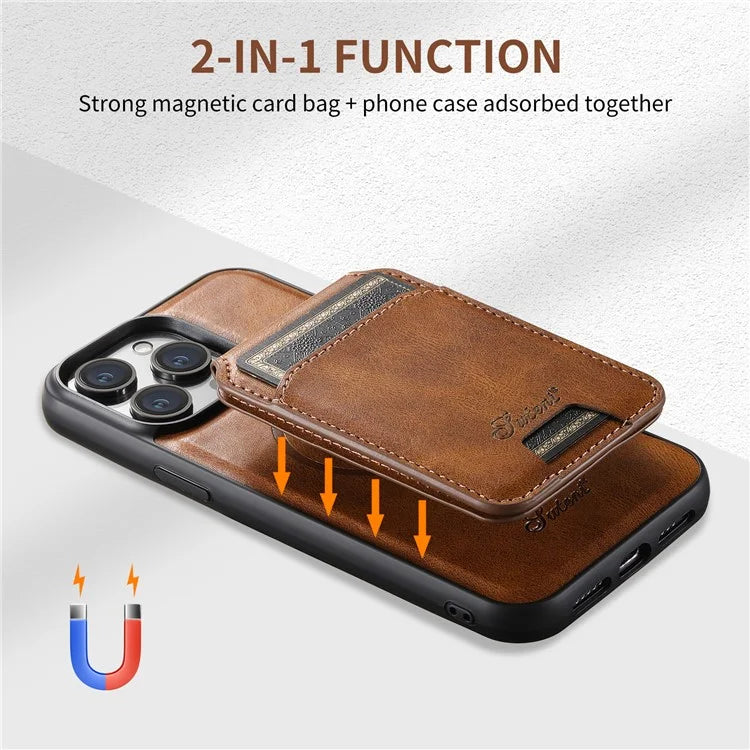 SUTENI H15 For iPhone 15 Pro Phone Case Compatible with MagSafe Detachable Card Holder Cover