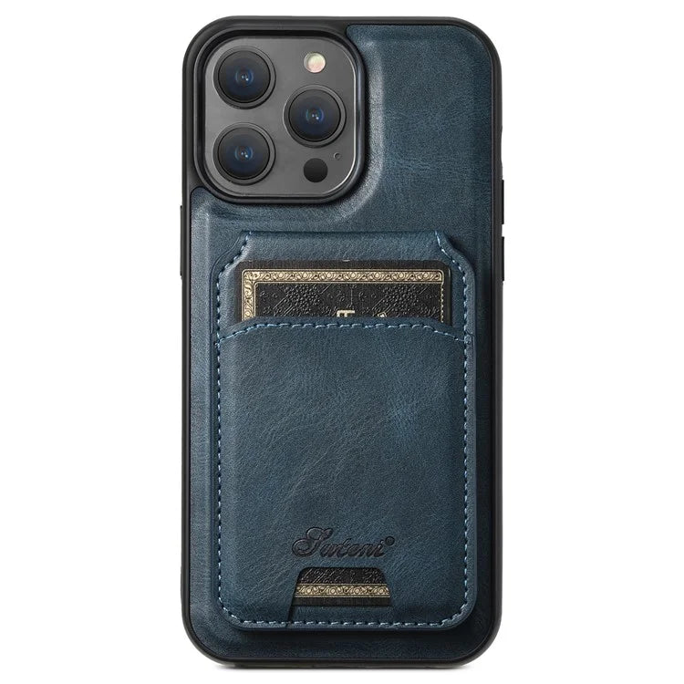 SUTENI H15 For iPhone 15 Pro Phone Case Compatible with MagSafe Detachable Card Holder Cover