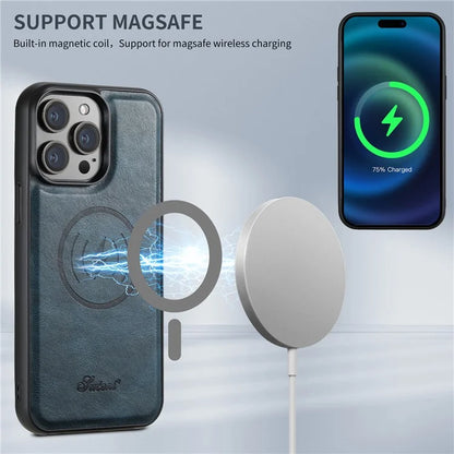 SUTENI H15 For iPhone 15 Pro Phone Case Compatible with MagSafe Detachable Card Holder Cover