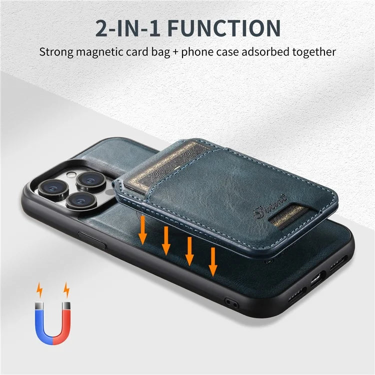 SUTENI H15 For iPhone 15 Pro Phone Case Compatible with MagSafe Detachable Card Holder Cover
