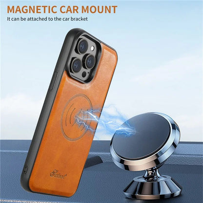 SUTENI H15 For iPhone 15 Pro Phone Case Compatible with MagSafe Detachable Card Holder Cover
