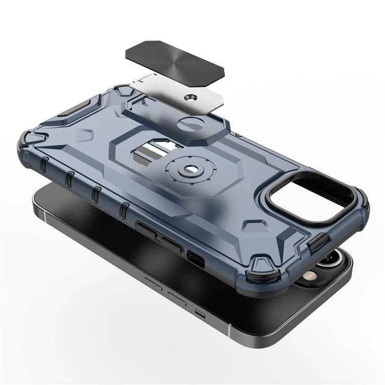 For iPhone 13 6.1 inch Case Slim-Fit Scratch-resistant PC+TPU Phone Back Cover