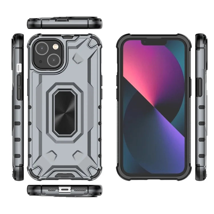 For iPhone 13 6.1 inch Case Slim-Fit Scratch-resistant PC+TPU Phone Back Cover