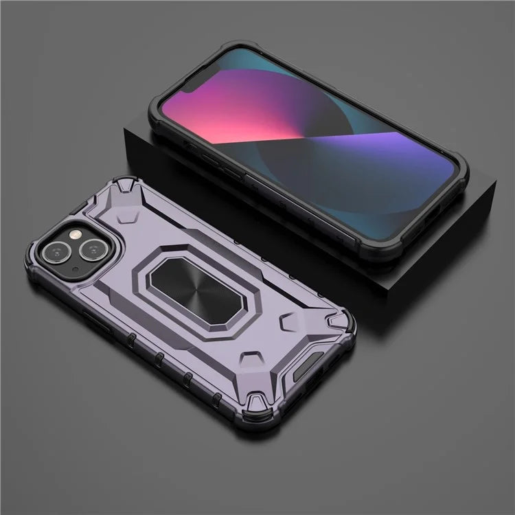For iPhone 13 6.1 inch Case Slim-Fit Scratch-resistant PC+TPU Phone Back Cover
