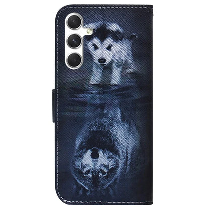 Anti-Drop Wallet Phone Case for Samsung Galaxy S24+ Case Pattern Printed PU Leather Flip Cover and Wolf