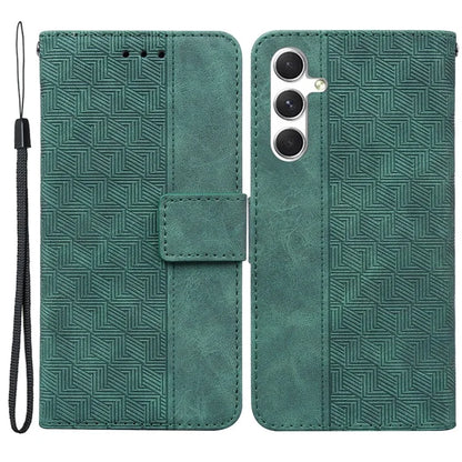 For Samsung Galaxy S24+ Case Imprinted Geometry Stand Wallet Leather Cover