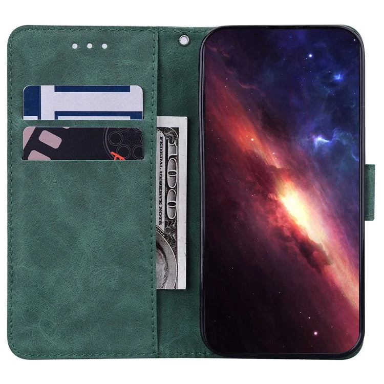 For Samsung Galaxy S24+ Case Imprinted Geometry Stand Wallet Leather Cover