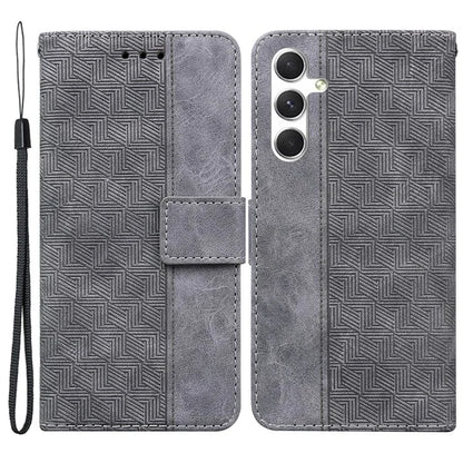 For Samsung Galaxy S24+ Case Imprinted Geometry Stand Wallet Leather Cover