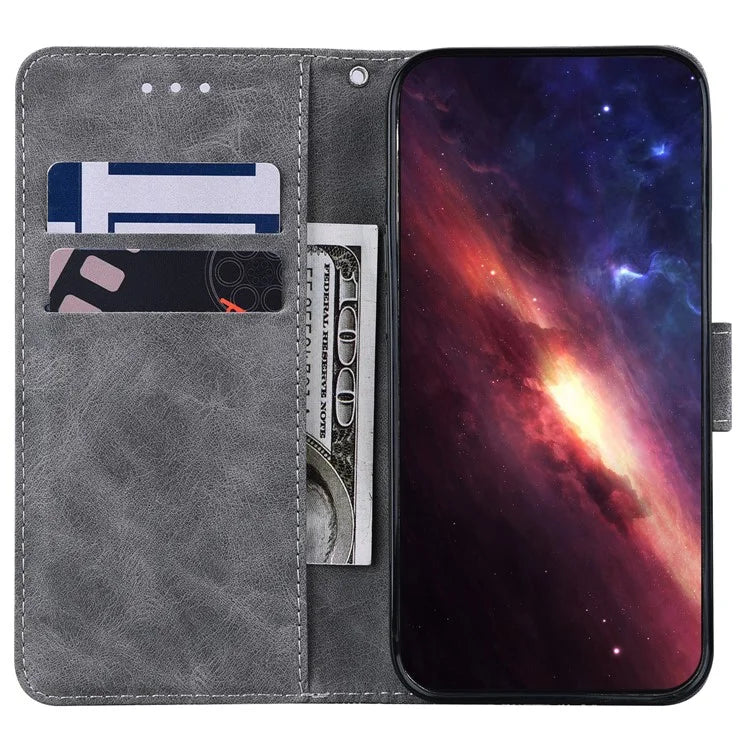 For Samsung Galaxy S24+ Case Imprinted Geometry Stand Wallet Leather Cover