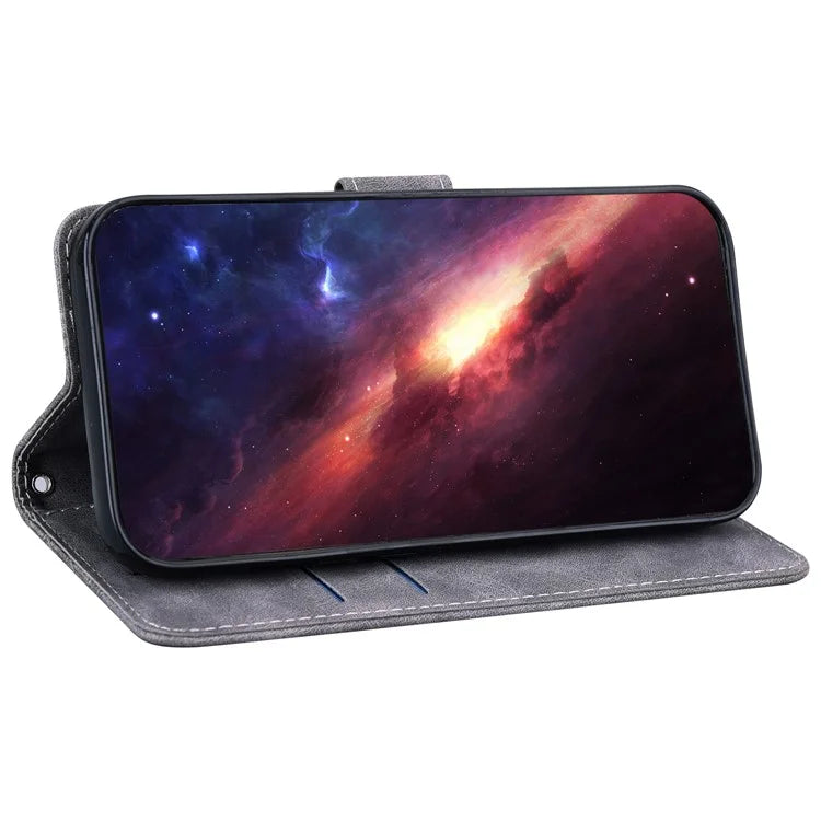 For Samsung Galaxy S24+ Case Imprinted Geometry Stand Wallet Leather Cover
