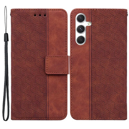 For Samsung Galaxy S24+ Case Imprinted Geometry Stand Wallet Leather Cover