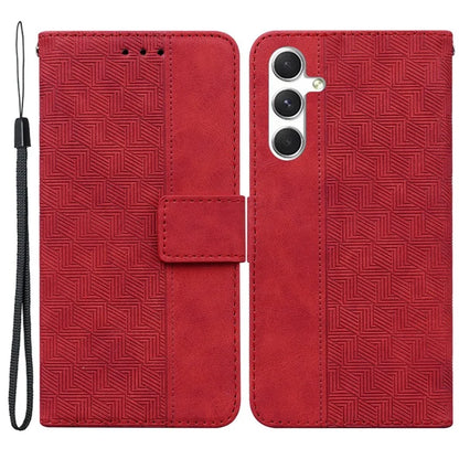 For Samsung Galaxy S24+ Case Imprinted Geometry Stand Wallet Leather Cover