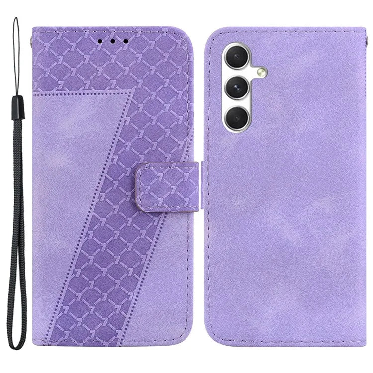 For Samsung Galaxy S24+ Case 7-Shape Imprinted Wallet Leather Phone Cover
