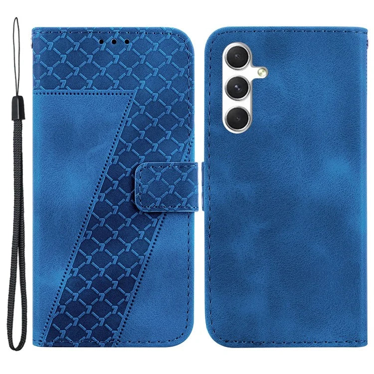 For Samsung Galaxy S24+ Case 7-Shape Imprinted Wallet Leather Phone Cover