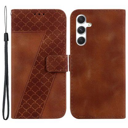 For Samsung Galaxy S24+ Case 7-Shape Imprinted Wallet Leather Phone Cover