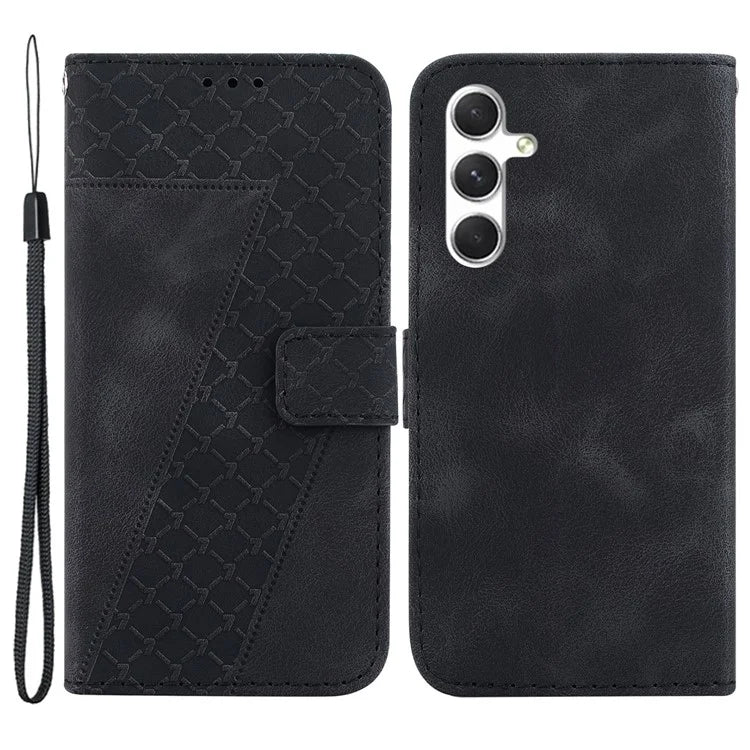 For Samsung Galaxy S24+ Case 7-Shape Imprinted Wallet Leather Phone Cover