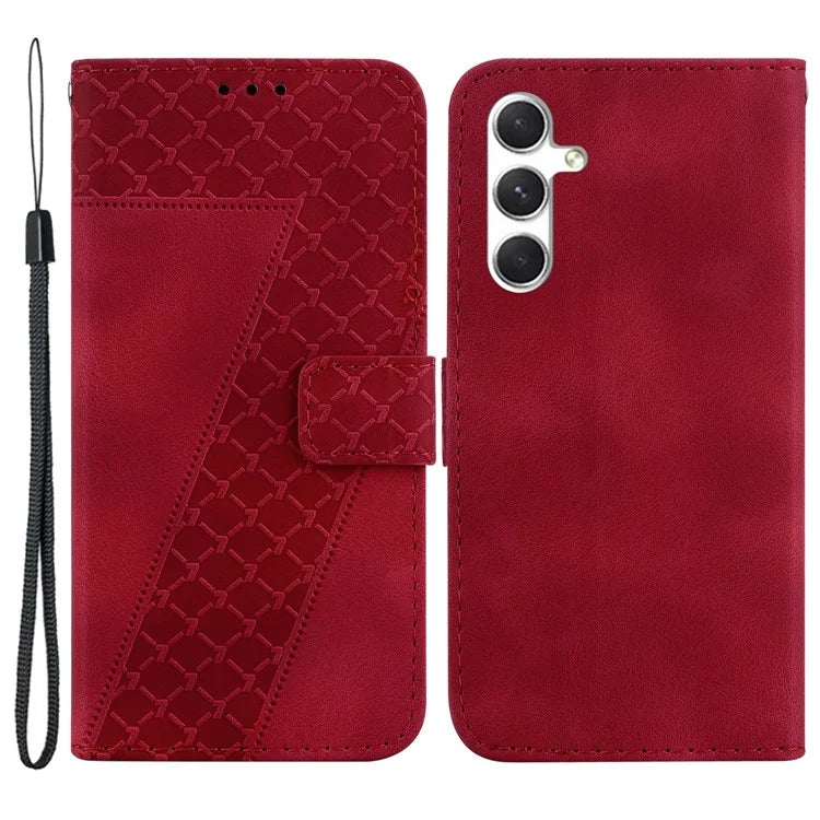 For Samsung Galaxy S24+ Case 7-Shape Imprinted Wallet Leather Phone Cover