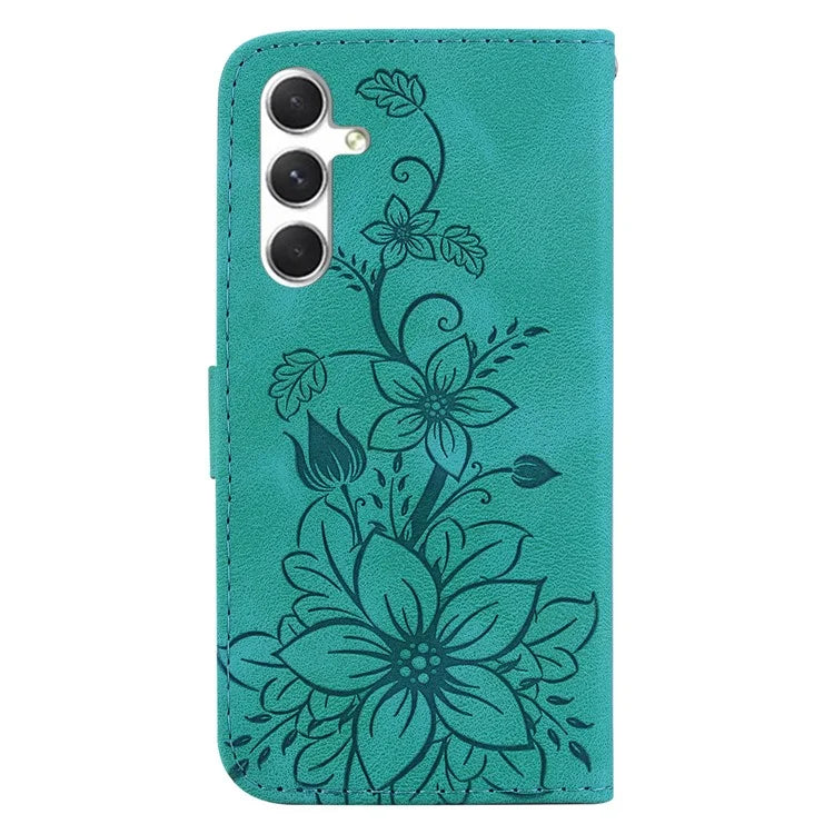For Samsung Galaxy S24 Case Flower Imprint Wallet Phone Cover