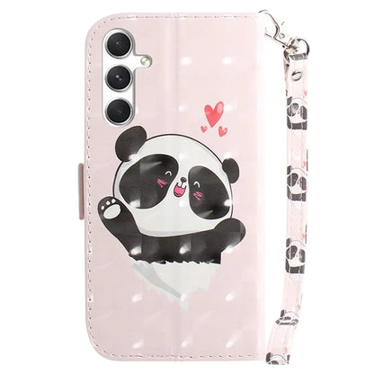 Anti-Drop PU Flip Cover for Samsung Galaxy S24 Case Pattern Printed Wallet Phone Shell with Strap