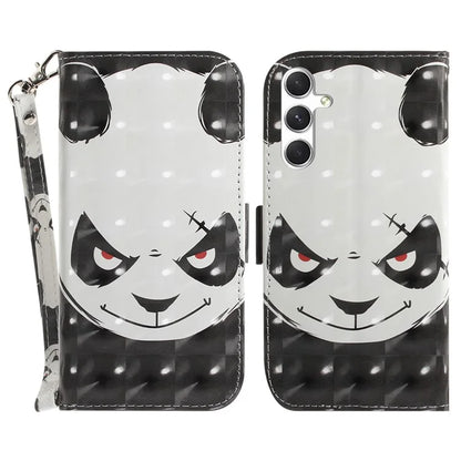 Anti-Drop PU Flip Cover for Samsung Galaxy S24 Case Pattern Printed Wallet Phone Shell with Strap