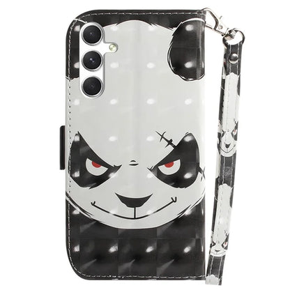 Anti-Drop PU Flip Cover for Samsung Galaxy S24 Case Pattern Printed Wallet Phone Shell with Strap